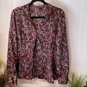 East 5th Long Sleeve Floral Print Purple  M